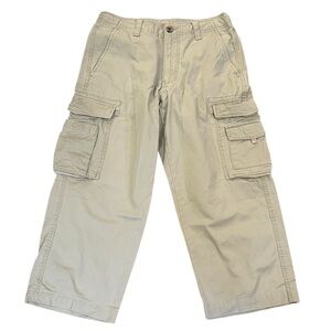 Eddie Bauer Tan Cropped Cargo Utility Pants Skater Grunge Gorpcorp Camping 32